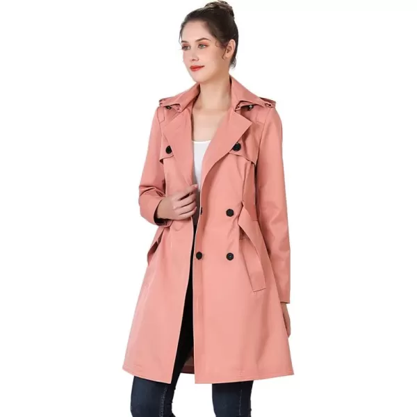 imageBGSD Women Gabby Waterproof Hooded Trench Coat  Regular ampamp Plus SizeGuava