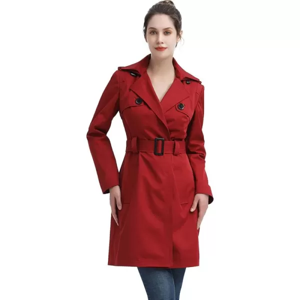 imageBGSD Women Gabby Waterproof Hooded Trench Coat  Regular ampamp Plus SizeRed