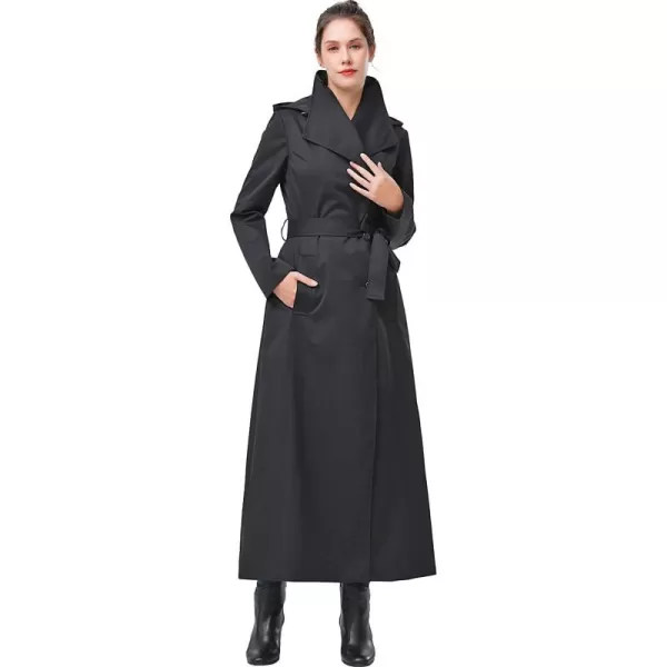 imageBGSD Women Jessica Waterproof Hooded Long Trench Coat  Regular ampamp Plus SizeBlack