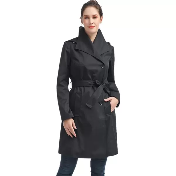 imageBGSD Women Jessie Waterproof Hooded Trench Coat  Regular ampamp Plus SizeBlack