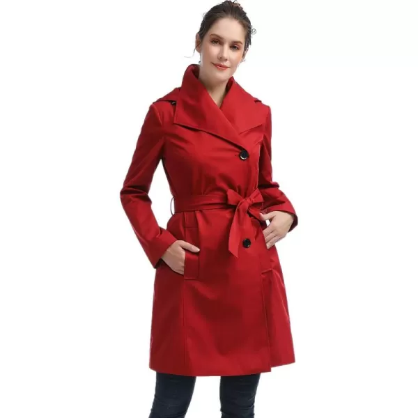 imageBGSD Women Jessie Waterproof Hooded Trench Coat  Regular ampamp Plus SizeRed