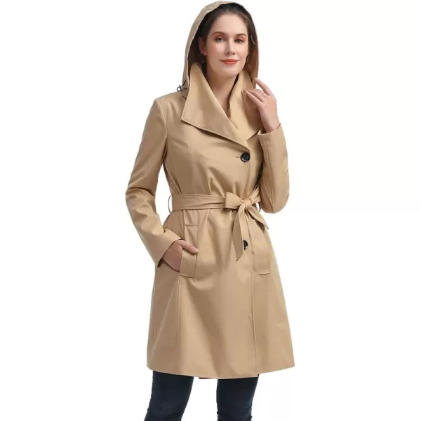 imageBGSD Women Jessie Waterproof Hooded Trench Coat  Regular ampamp Plus SizeTan