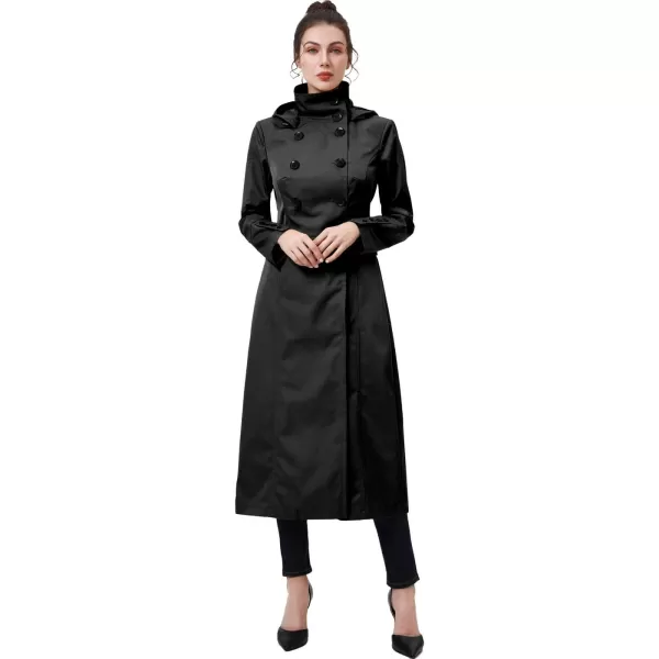 imageBGSD Women Kelly Waterproof Hooded Maxi Long Trench Coat  Regular ampamp Plus SizeBlack