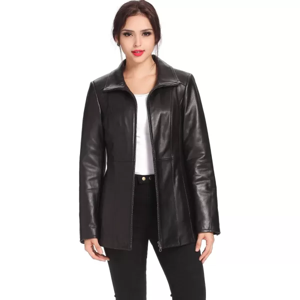 imageBGSD Women Becca Lambskin Leather Jacket Also available in Plus Size ampamp PetiteBlack