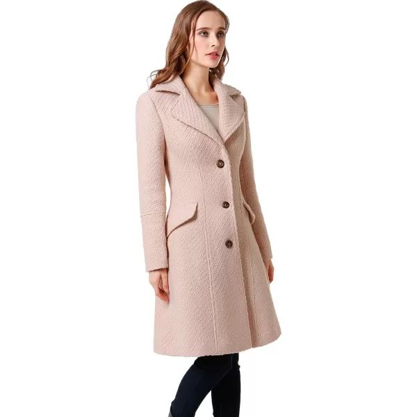 imageBGSD Women Boucle Wool Blend Walking CoatBlush