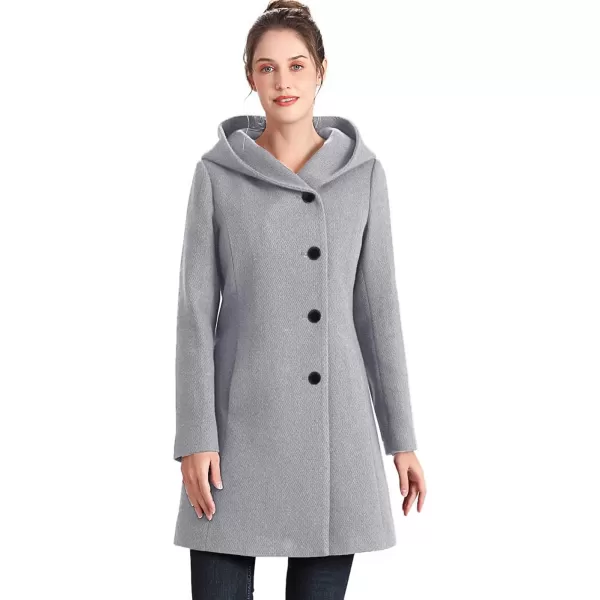 imageBGSD Women Sol Wool Blend Asymmetrical Hooded Walking Coat Also available in Plus Size and PetiteGray