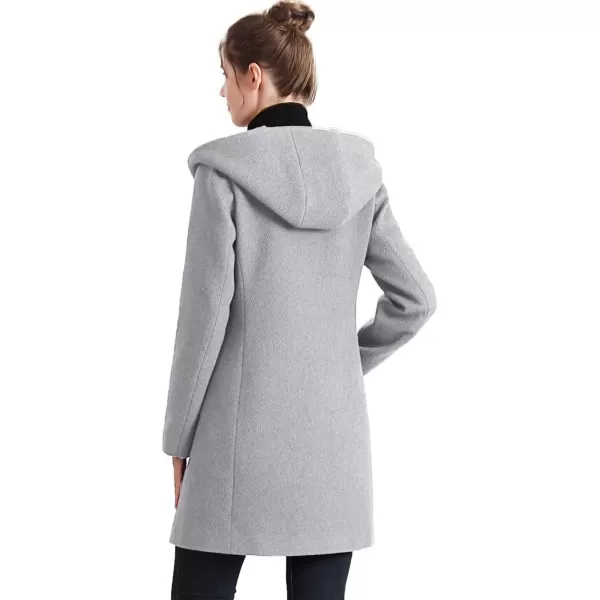 imageBGSD Women Sol Wool Blend Asymmetrical Hooded Walking Coat Also available in Plus Size and PetiteGray