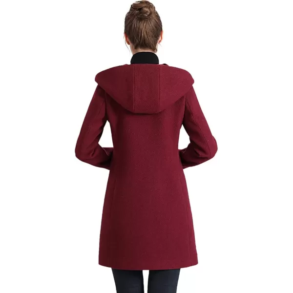 imageBGSD Women Sol Wool Blend Asymmetrical Hooded Walking Coat Also available in Plus Size and PetiteRosewood