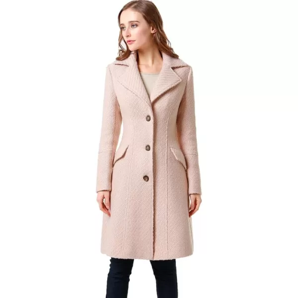 imageBGSD Women Boucle Wool Blend Walking CoatBlush