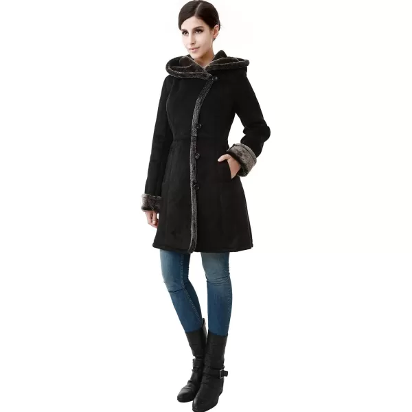 imageBGSD Womens Abrienne Hooded Faux Shearling Walking Coat Small