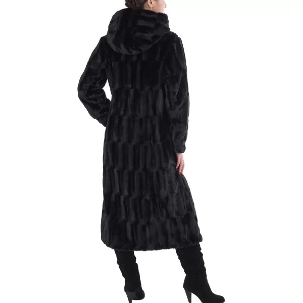 imageBGSD Womens Lorraine Hooded Reversible Faux Mink Fur Maxi Walking Coat