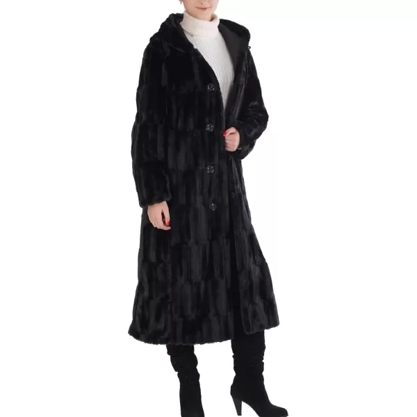 imageBGSD Womens Lorraine Hooded Reversible Faux Mink Fur Maxi Walking Coat