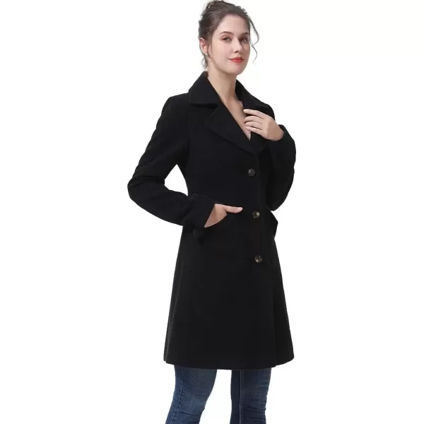 imageBGSD Women Ada Wool Blend Single Breasted Walking Coat Also available in Plus Size and PetiteBlack