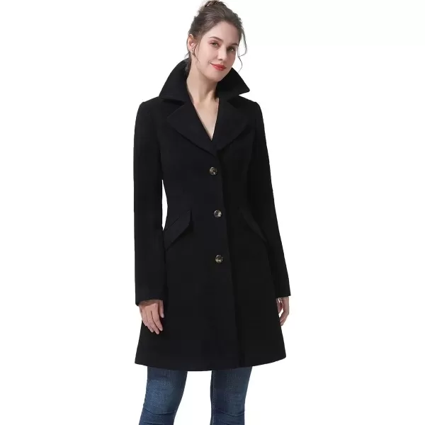 imageBGSD Women Ada Wool Blend Single Breasted Walking Coat Also available in Plus Size and PetiteBlack