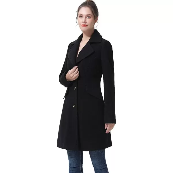 imageBGSD Women Ada Wool Blend Single Breasted Walking Coat Also available in Plus Size and PetiteBlack