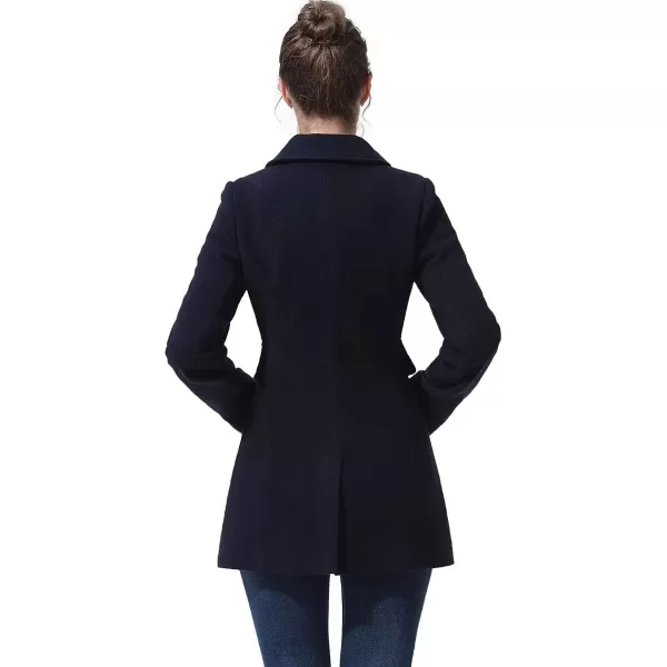 imageBGSD Women Amy Wool Blend Short Walking Toggle Coat Also available in Plus Size and PetiteBlack