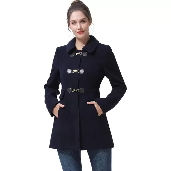 imageBGSD Women Amy Wool Blend Short Walking Toggle Coat Also available in Plus Size and PetiteBlack