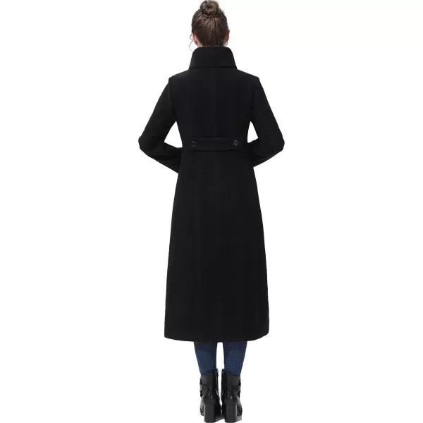 imageBGSD Women Mia Wool Blend Single Breasted Full Length Long Walking Coat Also available in Plus Size and PetiteBlack