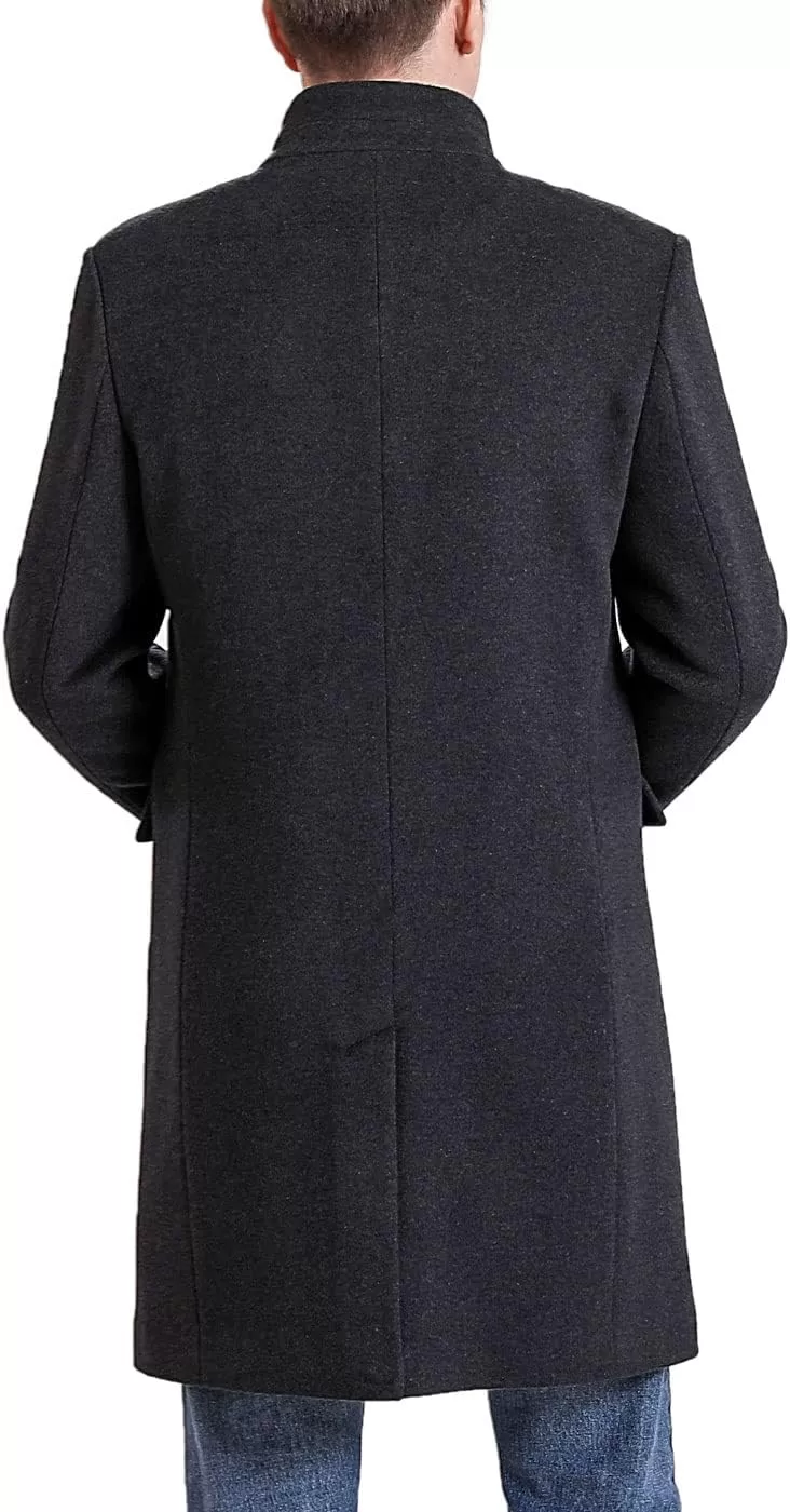 imageBGSD Men Jacob Cashmere Wool Blend Single Breasted Walking Top Coat Also available in Big and TallBlack