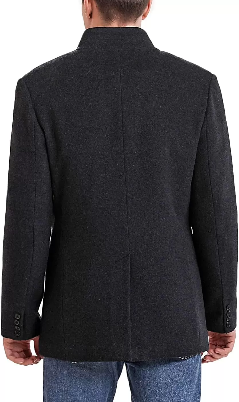 imageBGSD Men Perry Cashmere Wool Blend Single Breasted Walking Car Coat Also available in Big and TallBlack