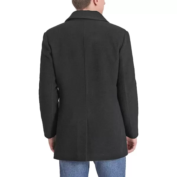 imageBGSD Men Cole Wool Blend Single Breasted Walking Pea Coat Also available in Big and TallBlack