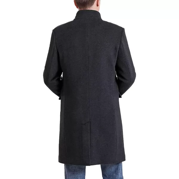 imageBGSD Men Jacob Cashmere Wool Blend Single Breasted Walking Top Coat Also available in Big and TallBlack
