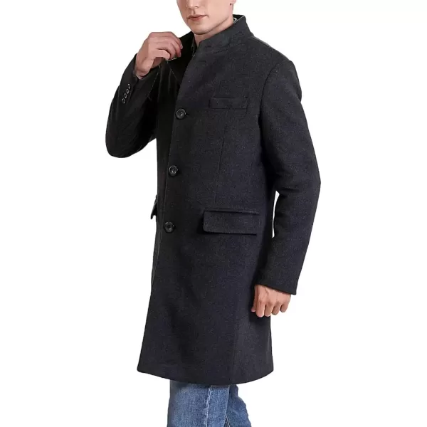 imageBGSD Men Jacob Cashmere Wool Blend Single Breasted Walking Top Coat Also available in Big and TallBlack