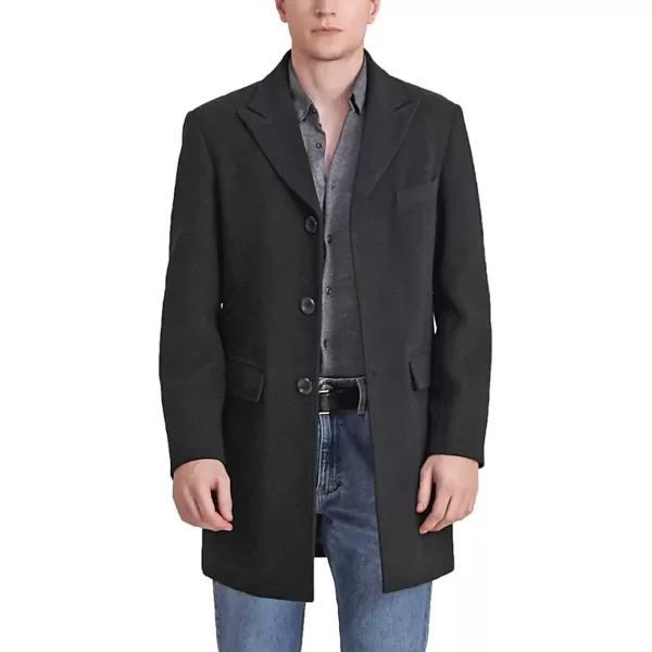 imageBGSD Men Marc Wool Blend Single Breasted Walking Coat Also available in Big and TallBlack