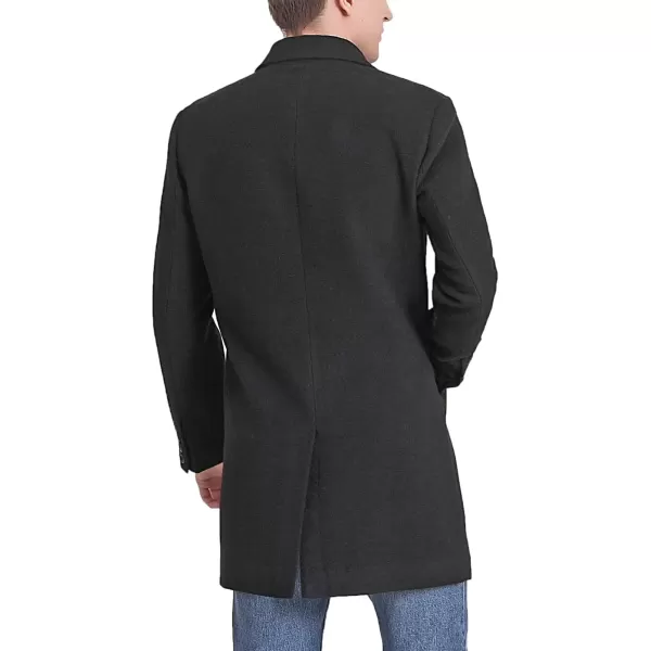 imageBGSD Men Marc Wool Blend Single Breasted Walking Coat Also available in Big and TallBlack