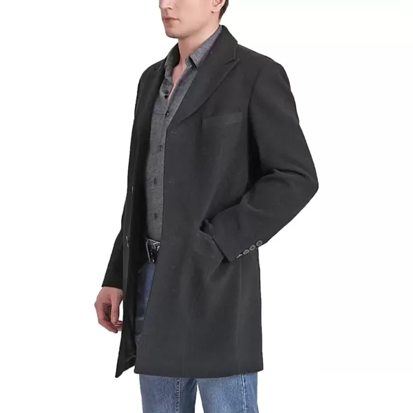 imageBGSD Men Marc Wool Blend Single Breasted Walking Coat Also available in Big and TallBlack
