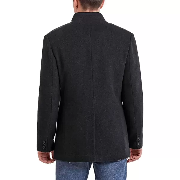 imageBGSD Men Perry Cashmere Wool Blend Single Breasted Walking Car Coat Also available in Big and TallBlack
