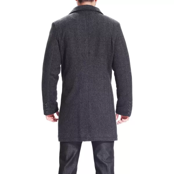 imageBGSD Men Derek Herringbone Wool Blend Single Breasted Bibbed Walking Coat