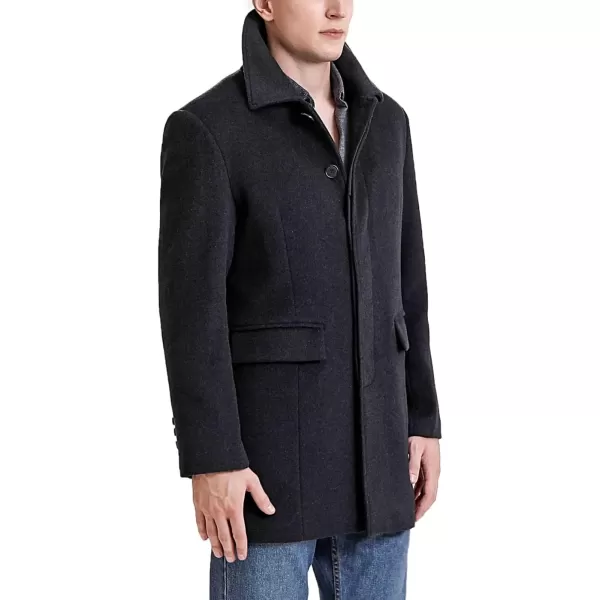 imageBGSD Men Michael Cashmere Wool Blend Single Breasted Walking Car Coat Also available in Big and Tall and ShortBlack
