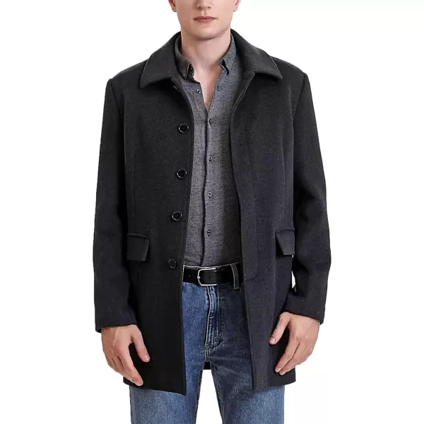 imageBGSD Men Michael Cashmere Wool Blend Single Breasted Walking Car Coat Also available in Big and Tall and ShortBlack