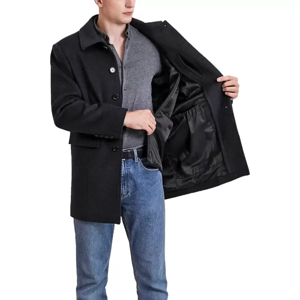 imageBGSD Men Michael Cashmere Wool Blend Single Breasted Walking Car Coat Also available in Big and Tall and ShortBlack