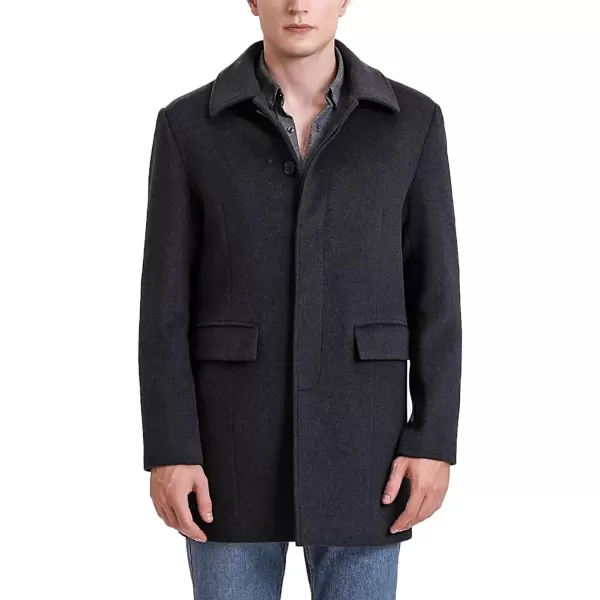 imageBGSD Men Michael Cashmere Wool Blend Single Breasted Walking Car Coat Also available in Big and Tall and ShortBlack