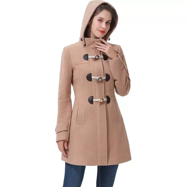 imageBGSD Women Ava Wool Blend Hooded Toggle Walking Duffle Coat Also available in Plus Size and PetiteCamel