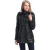 imageBGSD Women Amanda Hooded Lambskin Leather Parka Coat Also available in Plus Size ampamp PetiteBlack