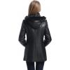 imageBGSD Women Amanda Hooded Lambskin Leather Parka Coat Also available in Plus Size ampamp PetiteBlack