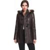 imageBGSD Women Amanda Hooded Lambskin Leather Parka Coat Also available in Plus Size ampamp PetiteDark Brown