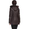 imageBGSD Women Amanda Hooded Lambskin Leather Parka Coat Also available in Plus Size ampamp PetiteDark Brown