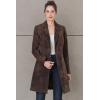 imageBGSD Women Mary Suede Leather Long Walking Coat Also available in Plus Size ampamp PetiteBrown