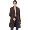 imageBGSD Women Mary Suede Leather Long Walking Coat Also available in Plus Size ampamp PetiteBrown