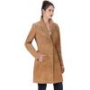 imageBGSD Women Mary Suede Leather Long Walking Coat Also available in Plus Size ampamp PetiteCaramel