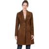 imageBGSD Women Mary Suede Leather Long Walking Coat Also available in Plus Size ampamp PetiteTobacco