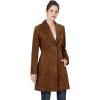 imageBGSD Women Mary Suede Leather Long Walking Coat Also available in Plus Size ampamp PetiteTobacco