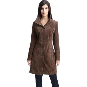 imageBGSD Women Aubrey Suede Leather Walking Coat Also available in Plus Size ampamp PetiteBrown