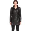 imageBGSD Women Jocelyn Lambskin Leather Car Coat Also available in Plus Size ampamp PetiteBlack