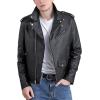 imageBGSD Men City Cowhide Leather Motorcycle Jacket Also available in Big and TallBlack
