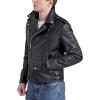 imageBGSD Men City Cowhide Leather Motorcycle Jacket Also available in Big and TallBlack